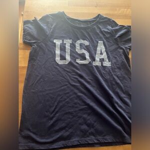Grayson Threads Navy Short Sleeve Tee with White USA Letters